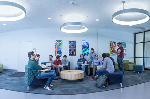 Image of a group of students in a lounge